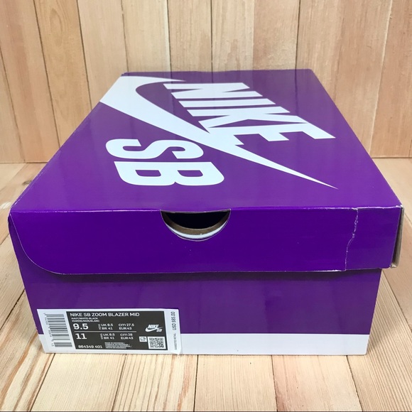 Nike SB Zoom Blazer Mid Navy Blue White Red Shoes - Picture 5 of 5